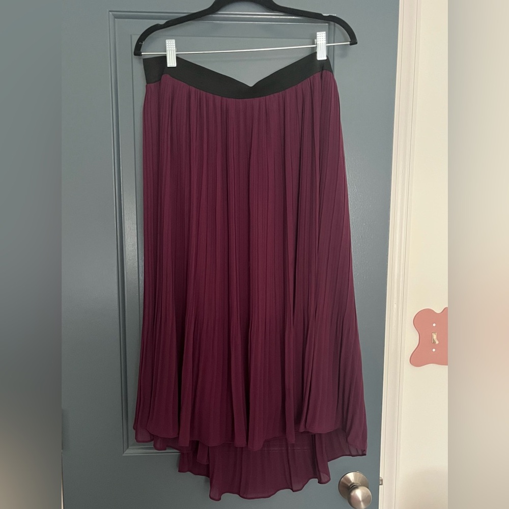 Torrid Deep Purple Burgundy Pleated Midi Skirt 2x